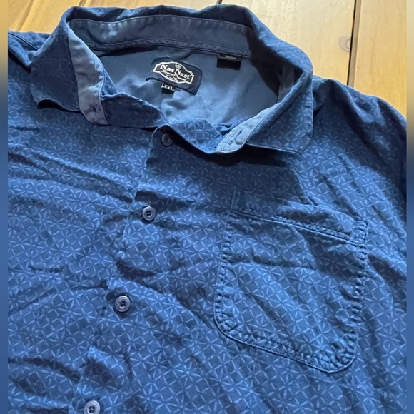 Nat Nast Luxury Originals Men's Blue Silk Cotton Casual Button Up Shirt Size XXL - Picture 4 of 5